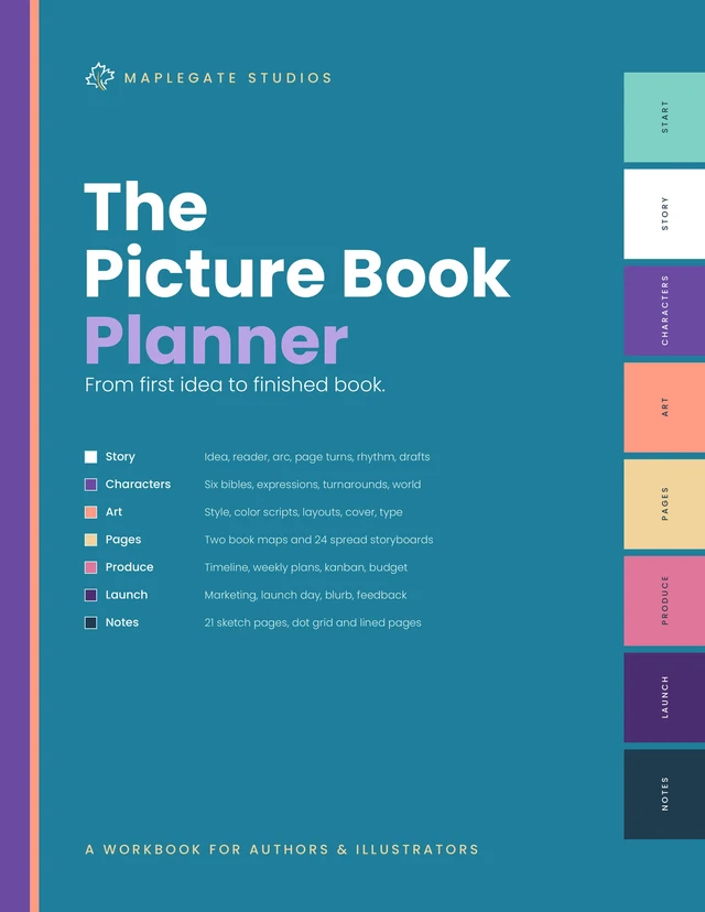 The Picture Book Planner cover: a workbook for authors and illustrators